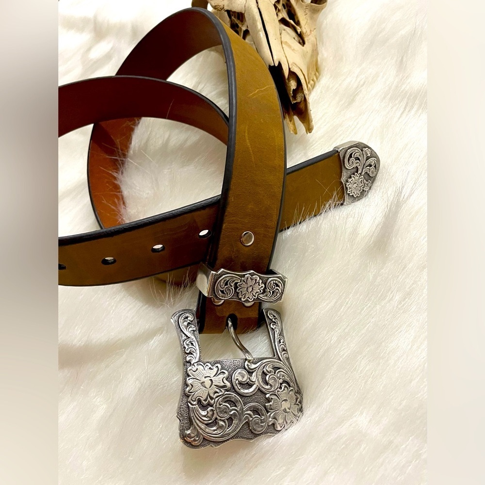 Genuine leather western belt XL